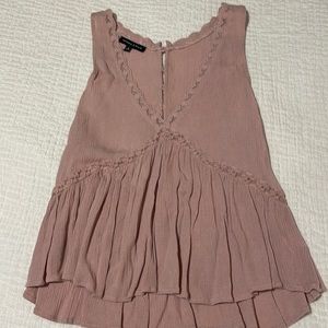Kendall & Kylie Dusty Rose Ruffled Tank Top